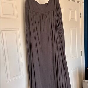 Garnet Hill Slate Gray Maxi Skirt